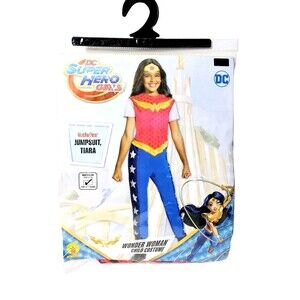DC Superhero Wonder Woman Halloween Deluxe Costume Medium 8-10 Jumpsuit Tiara